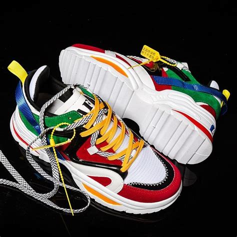 bright colored sneakers for men.